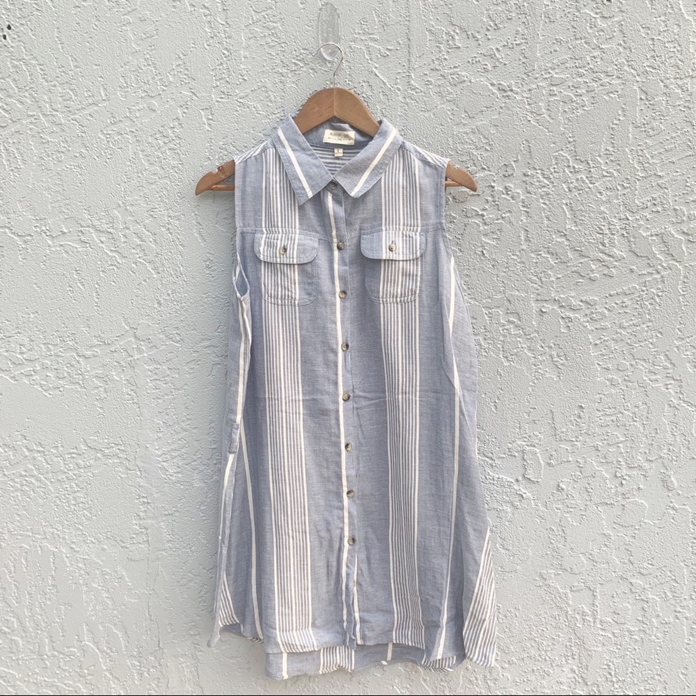 Midnight Sky 100% Cotton button down dress. Size L